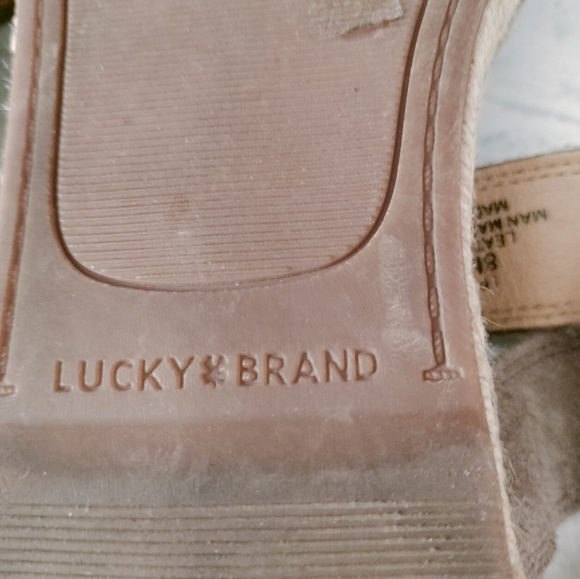 Lucky Brand Gadine Tan Suede Espadrille Sandals Size 8M - Picture 5 of 7